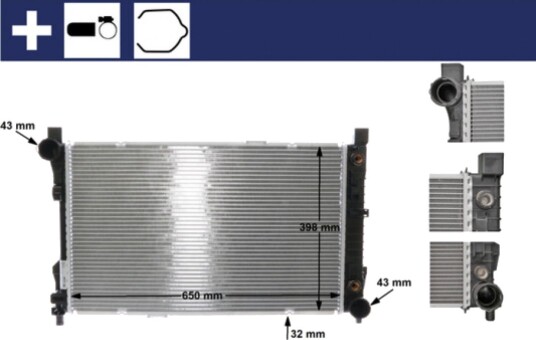Radiator MAHLE ORIGINAL CR 387 000S Radiator MAHLE ORIGINAL CR 387 000S