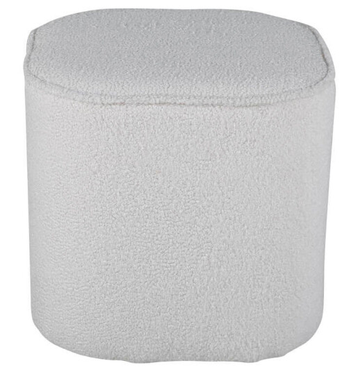 Venture Home Piff puff, fotskammel Ø44cm teddystoff hvit. 1664231-02-0 1666895-03-0