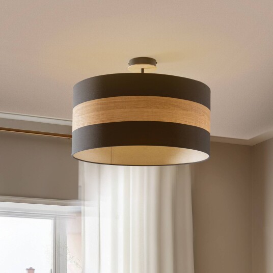 Eko-Light Taklampe Terra av tre og tekstil svart