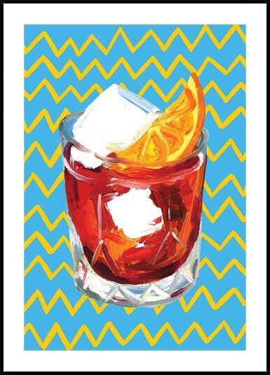 Negroni Blue Poster Plakat / 21x30cm
