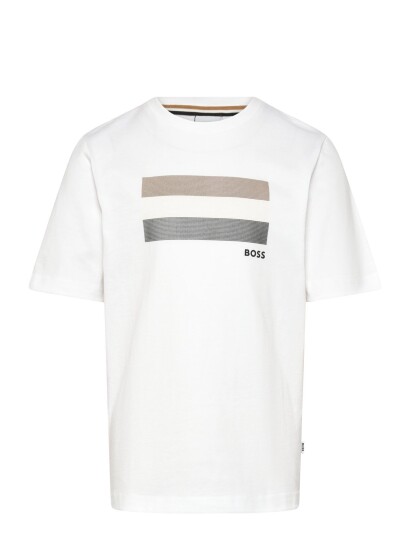BOSS Short Sleeves Tee Shirt White 150 BOSS Short Sleeves Tee Shirt White 150