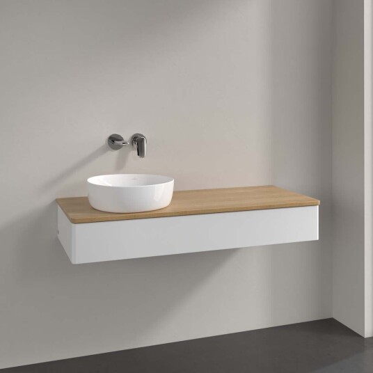 Villeroy & Boch  Antao Servantskap med 1 skuff 120x50x19 cm m/lys Hvit Blank/Eik