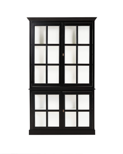 Seethrough vitrineskap modern black / classic white