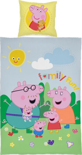 Licens Peppa Gris sengetøy 100% bomull Junior sengetøy 100x140 cm Hele familien Licens Peppa Gris sengetøy 100% bomull Junior sengetøy 100x140 cm Hele familien