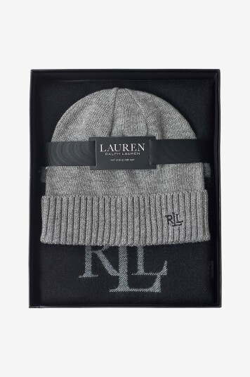 Ralph Lauren Lauren Lue + skjerf Polyester Blend wvn Scf Knt HT GT ST Grå