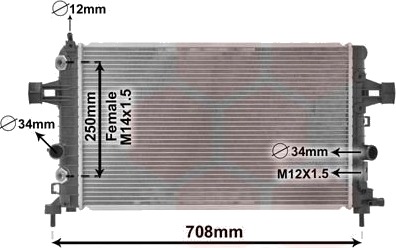 VAN WEZEL 37002482 Radiator motorkjøling