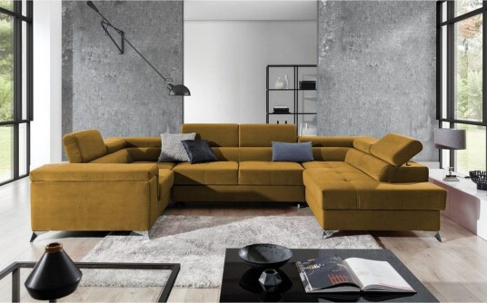 Hjørnesofa Eltap Thiago 342x208x88 cm Monolith 48 Gul Høyre