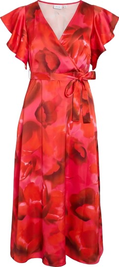 Vila Viavelina S/S Midi Dress/Dc Red 36 Vila Viavelina S/S Midi Dress/Dc Red 36
