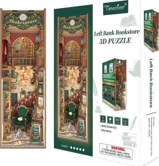 Puslespill 3D Book Nook Bookstore