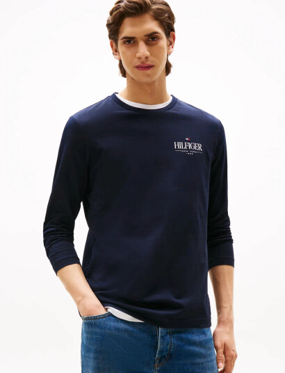Tommy Hilfiger Hilfiger Stack Ls Tee - Navy - XL