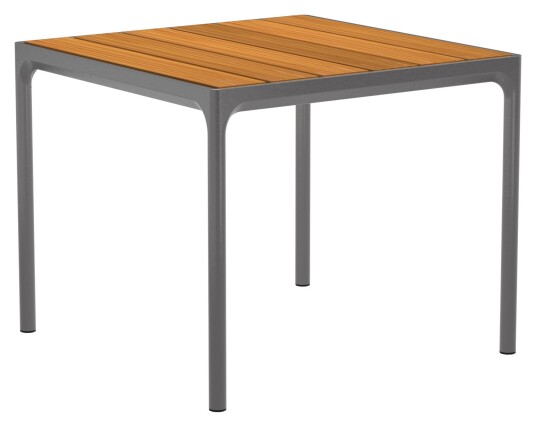 HOUE - FOUR Hagebord 90x90 - Mørk grå/Bambus HOUE - FOUR Hagebord 90x90 - Mørk grå/Bambus