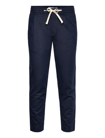 Mango Slim-Fit Trousers With Drawstring - Navy - 38