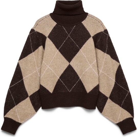 Vero Moda Vmdarla Ls Rollneck Pullover   CHOCOLATE TORTE   XL