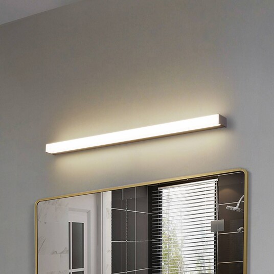 Lindby LED-vegglampe Philippa kantet 89 cm aluminiumsfarget IP44 Lindby LED-vegglampe Philippa kantet 89 cm aluminiumsfarget IP44