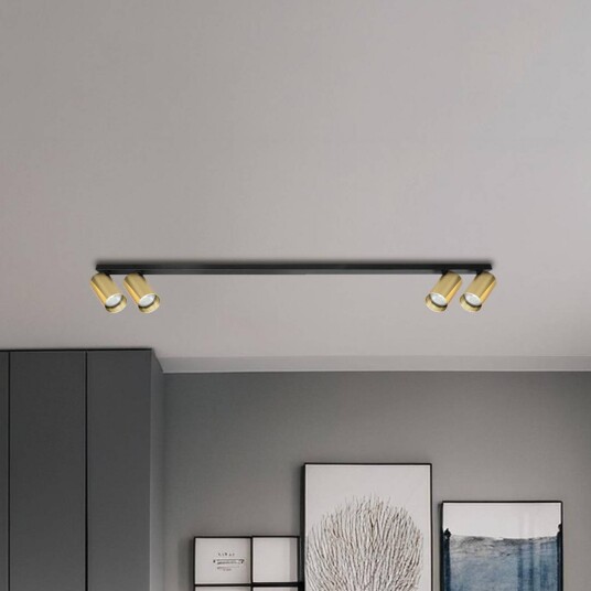 Milagro Lighting Downlight Hero svart/gull 4 lyskilder 120 cm metall
