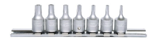 Ks Tools 911.1470, Støpselsett, 1/4", 7 Hoder, Kromvanadiumstål, Din 3120, Iso 1174, 160 G