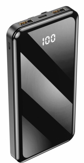 Forever 10000 mAh Powerbank med USB-C, Micro-USB og Lightning - Svart