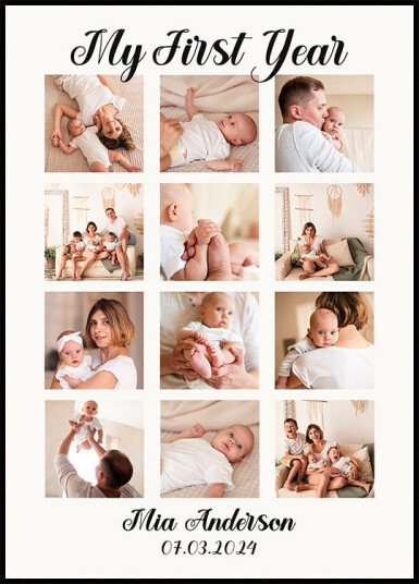 My First Year Personalized Baby Plakat Plakat / 21x30cm