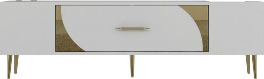 Aldor TV-benk 150 cm - Hvit/Gull