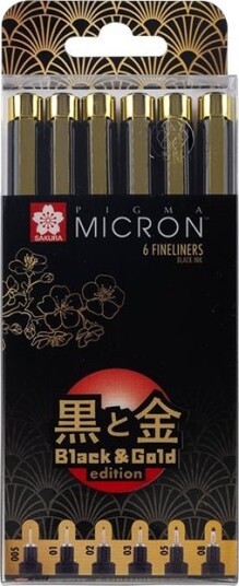 Sakura Pigma Micron 6stk 005 08 Sort