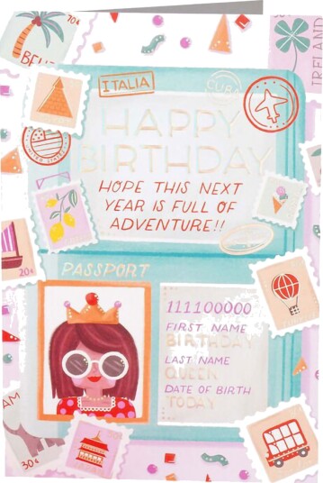 Kidek Bursdagskort Passport Birthday 206885