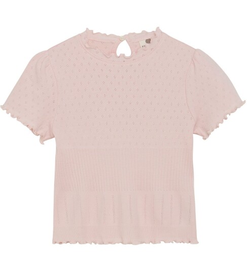 En Fant T Shirt Ss Pointelle Pink 110 En Fant T Shirt Ss Pointelle Pink 110