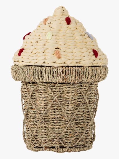 Bloomingville Cillie Kurv M/lokk Beige Ø28cm Bloomingville Cillie Kurv M/lokk Beige Ø28cm
