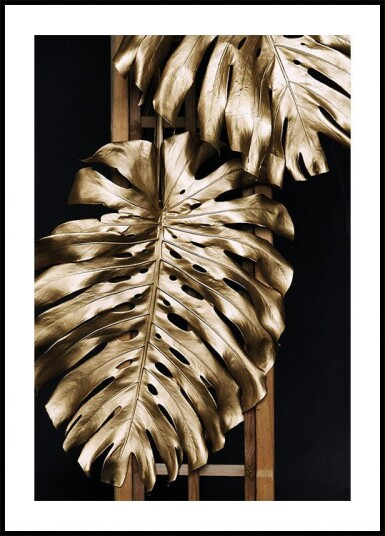 Golden Monstera №2 Plakat Plakat / 100x150cm