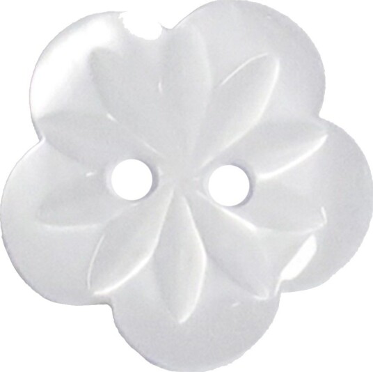 Villy Jensen Knapp med Blomst 15 mm Hvit 18234-24-0001