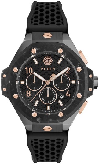 Philipp Plein Herreklokke PWPRA0524 Chrono Royal Sort/Gummi Ø46 mm