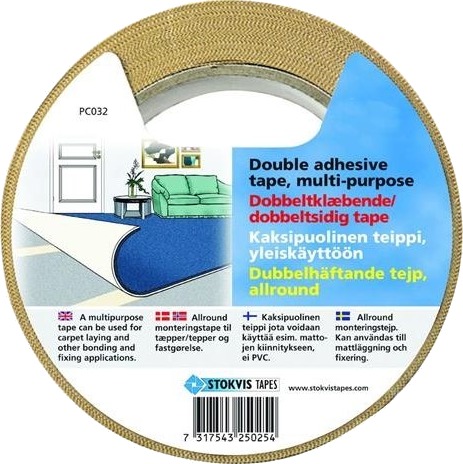 Tæppetape Med Label 50Mmx25m