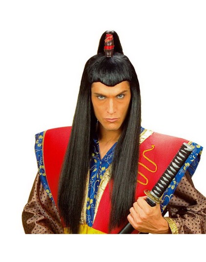Lang Svart Samurai Parykk Lang Svart Samurai Parykk