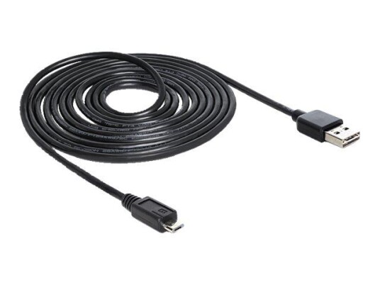 Delock Micro-USB Type B til USB-kabel 3 m - Svart Delock Micro-USB Type B til USB-kabel 3 m - Svart