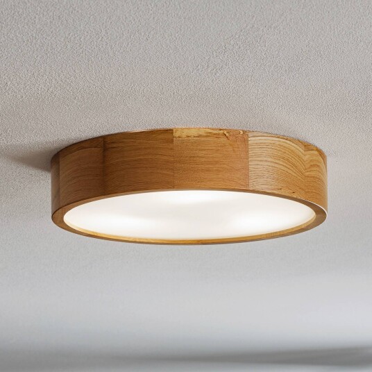 TEMAR LIGHTING Cleo DR375 taklampe IP20 sensor Ø 38 cm eik