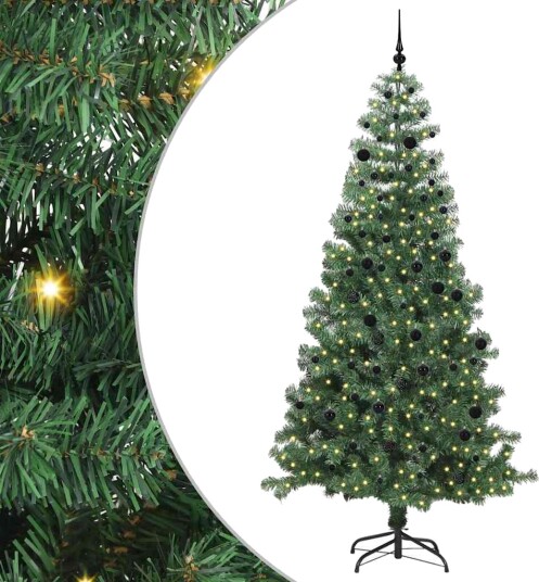  Juletre med 300 LED med stativ grønn 240 cm PVC