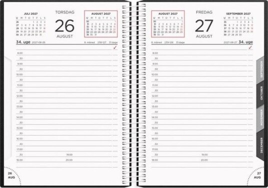 Mayland Dagkalender sort PP plast 2027