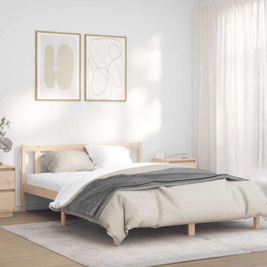 vidaXL Sengestamme Naturlig 152 x 203 cm Massiv furu