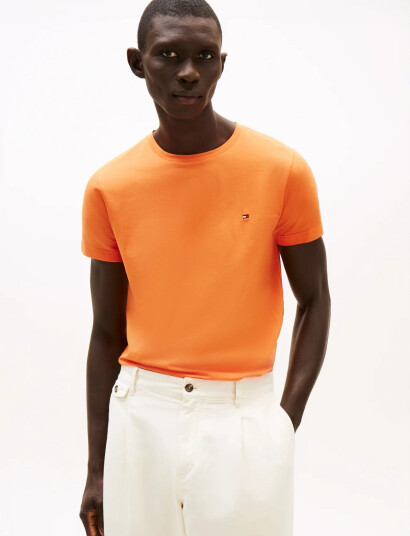 Tommy Hilfiger Stretch Slim Fit Tee Orange XXL