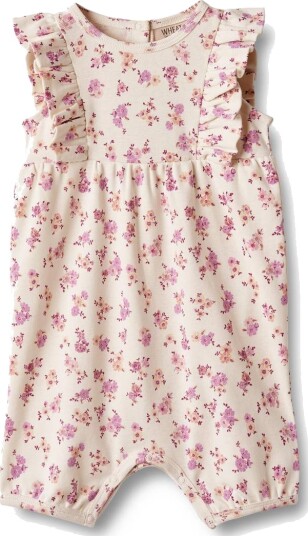 Wheat Playsuit Havanna Shell Flowers (62 / 3 mnd)