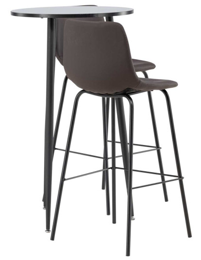 Venture Design Plaza & Alexi bargruppe Brun/svart 2 stoler & bord 60 cm