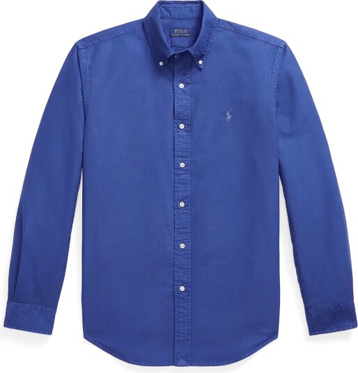 Polo Ralph Lauren Custom Fit Garment Dyed Oxford Shirt BLUE YATCH XL
