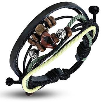 Armbånd i lær og bomuld. Armbånd i lær og bomuld.
