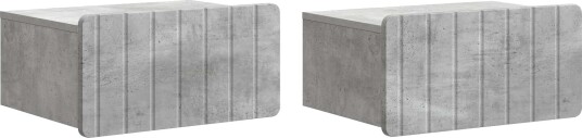Vegghengt Nattbord med skuff 2 pcs Betonggrå 49 x 34,5 x 24 cm