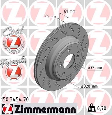 Bremseskive ZIMMERMANN 150.3454.70