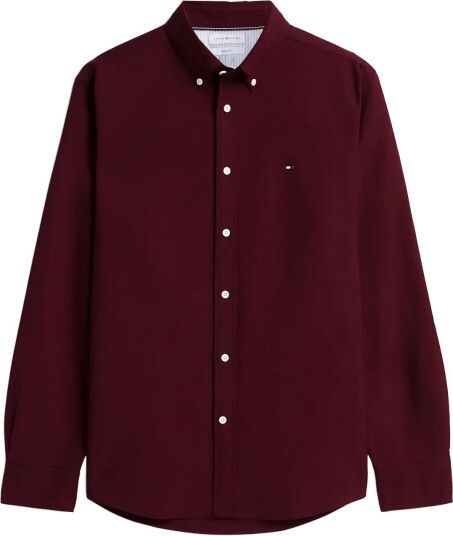 Tommy Hilfiger Solid Heritage Oxford Rf Shirt   Burgundy   S