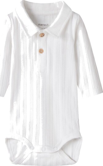 Name It Polobody I/e Rib NbmRalph Bright White Name It 50 Langermet Body Hvit