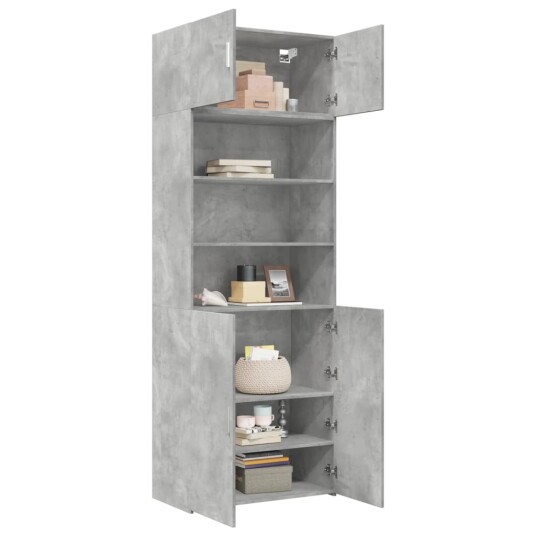 Oppbevaringsskap betonggrå 80x42,5x225 cm konstruert tre 8721102654350