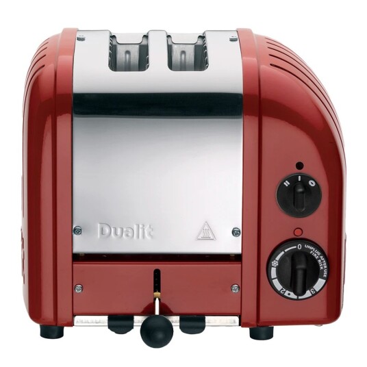 Dualit Classic Rød Brødrister 2 Skiver i Rustfritt Stål Dualit Classic Rød Brødrister 2 Skiver i Rustfritt Stål