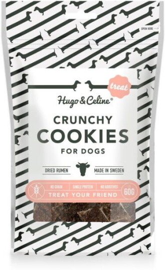 Hugo & Celine Crunchy Hundkaker Nötvom 80 g - Supplerende Ernæring Hugo & Celine Crunchy Hundkaker Nötvom 80 g - Supplerende Ernæring