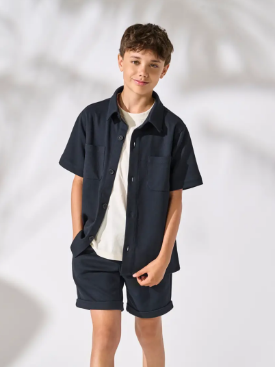 Only & Sons Jr Newkodyl Short Sleeve Shirt Sweat Blå 116